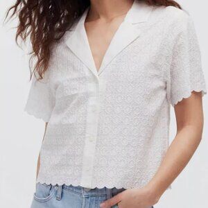 Madewell Embroidered Cropped Resort Shirt -- size S
